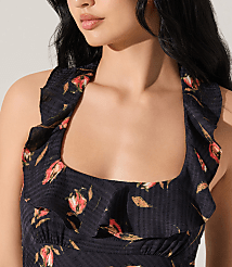 Astr The Label Morrigan Ruffle Trim Halter Dress carousel Product Image 4