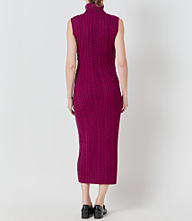 English Factory Cable Knit Mock Neck Midi Dress carousel Product Image 2