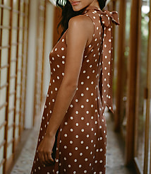 French Connection Ennis Satin Polka Dot Midi Dress carousel Product Image 2