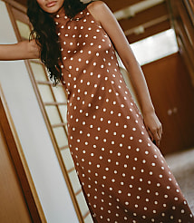 French Connection Ennis Satin Polka Dot Midi Dress carousel Product Image 5