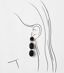Beaded Triple Drop Statement Earrings carousel Product Image 3
