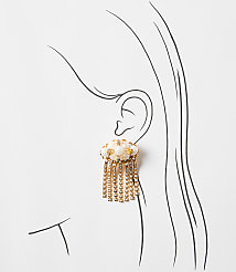 Italian Collection Pearlized Cluster Waterfall Earrings carousel Product Image 3