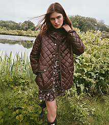 Petite Quilted Puffer Barn Jacket carousel Product Image 1
