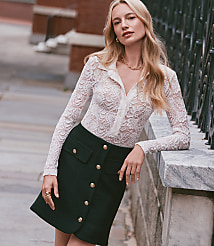 Petite Button Mini Pocket Skirt carousel Product Image 1