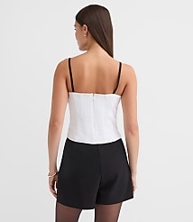 Petite Satin Trim Strappy Bustier Top carousel Product Image 3