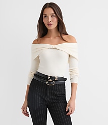 Twist Off The Shoulder Sweater carousel Product Image 1