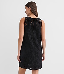 Velvet Floral Lace Mini Dress carousel Product Image 4