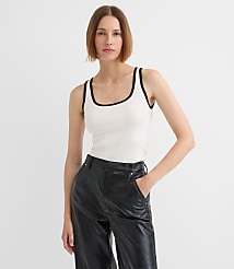 Contrast Ribbed Sweater Tank Top carousel Product Image 2