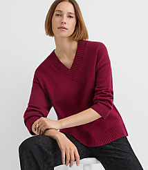 Slouchy V-Neck Sweater carousel Product Image 1