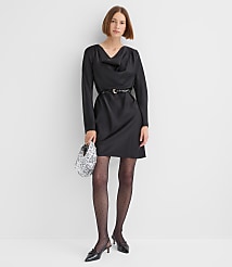 Petite Satin Cowl Neck Mini Dress carousel Product Image 1