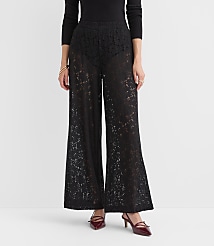 Petite Pull On Wide Leg Pants in Lace carousel Product Image 2