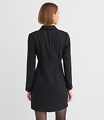 Petite Satin Trim Blazer Mini Pocket Dress carousel Product Image 2