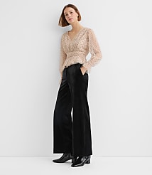 Petite Velvet Dot Tulle Tie Back Peplum Blouse carousel Product Image 3