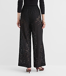 Petite Pull On Wide Leg Pants in Lace carousel Product Image 3