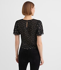 Shimmer Dot Smocked Ruffle Top carousel Product Image 2