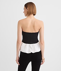 Taffeta Ponte Strapless Bubble Top carousel Product Image 3