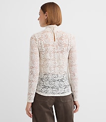 Lace Long Sleeve Turtleneck Top carousel Product Image 2