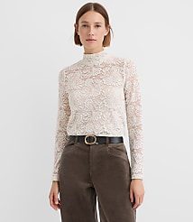 Lace Long Sleeve Turtleneck Top carousel Product Image 3