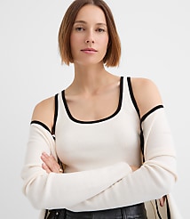 Contrast Ribbed Sweater Tank Top carousel Product Image 1