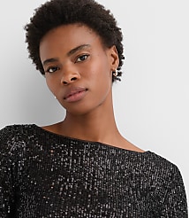 Petite Sequin Long Sleeve Tee carousel Product Image 4