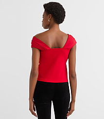 Taffeta Ponte Off The Shoulder Top carousel Product Image 2