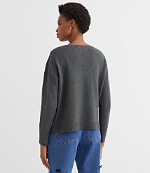 Lace Trim V-Neck Relaxed Everyday Sweater carousel Product Image 3