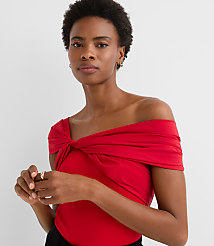Taffeta Ponte Off The Shoulder Top carousel Product Image 3
