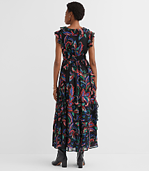 Paisley Ruffle Flounce Maxi Dress carousel Product Image 3