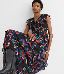 Paisley Ruffle Flounce Maxi Dress carousel Product Image 1