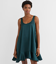 Satin Ruffle Mini Pocket Dress carousel Product Image 1