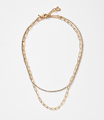 Chain Link Layered Tennis Necklace Set carousel Product Image 1