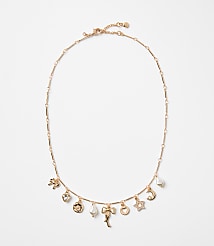 Mother Of Pearl Bow Charm Necklace carousel Product Image 1