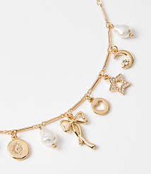 Mother Of Pearl Bow Charm Necklace carousel Product Image 2