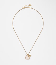 Mother Of Pearl Sparkle Heart Necklace carousel Product Image 1