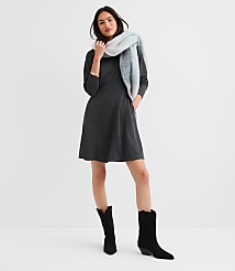 Petite Seamed Sweatshirt Mini Pocket Dress carousel Product Image 2