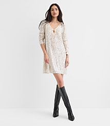 Sequin Tie Keyhole Mini Dress carousel Product Image 2