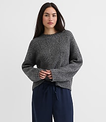Sequin Pointelle Ribbed Relaxed Sweater carousel Product Image 1