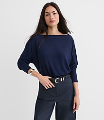 Ruched Hem Boatneck Top carousel Product Image 1