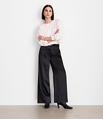 Petite LOFT Versa Satin Palazzo Pants carousel Product Image 1