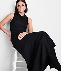 Petite LOFT Versa Crepe Drape Bias Maxi Dress carousel Product Image 3