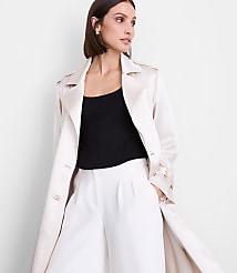 Petite LOFT Versa Satin Trench Coat carousel Product Image 4