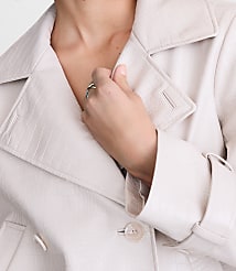 LOFT Versa Embossed Faux Leather Trench Coat carousel Product Image 3