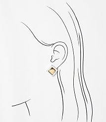 Mixed Metal Square Stud Earrings carousel Product Image 2