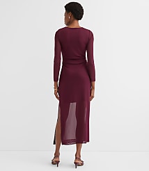Petite Mesh Ruched Midi Dress carousel Product Image 3