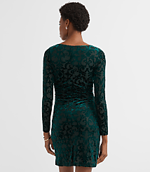 Petite Mosaic Velvet Ruched Mini Dress carousel Product Image 3