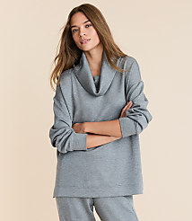 Petite Lou & Grey Heathered Scubasoft Cowl Neck Tunic Top carousel Product Image 1