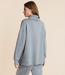 Petite Lou & Grey Heathered Scubasoft Cowl Neck Tunic Top carousel Product Image 3