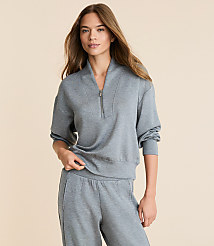 Petite Lou & Grey Heathered Scubasoft Half Zip Top carousel Product Image 1