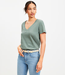 Petite Everyday V-Neck Tee carousel Product Image 1