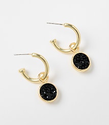 Circle Drop Hoop Earrings carousel Product Image 1